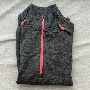 Lululemon Ivivva Girls Gray Fitted Quarter Zip Active Sweatshirt Jacket, Size 14